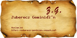 Zuberecz Geminián névjegykártya